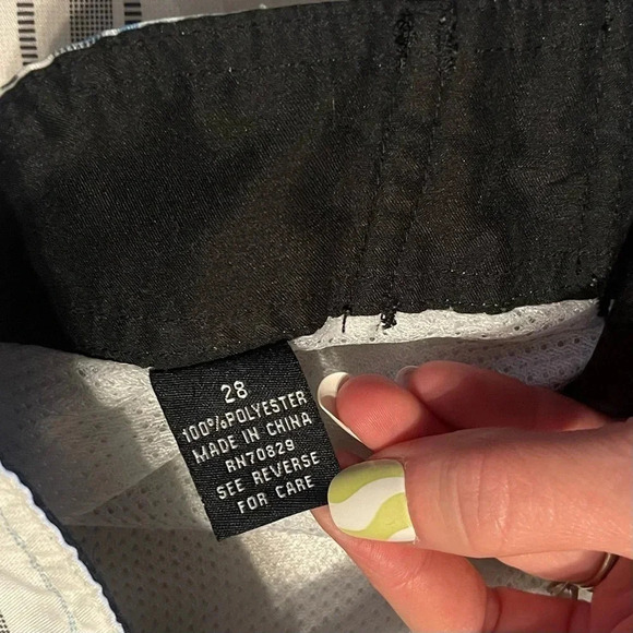 Carbon Plaid Cargo Swim Board Shorts Pockets Y2K - Picture 9 of 10